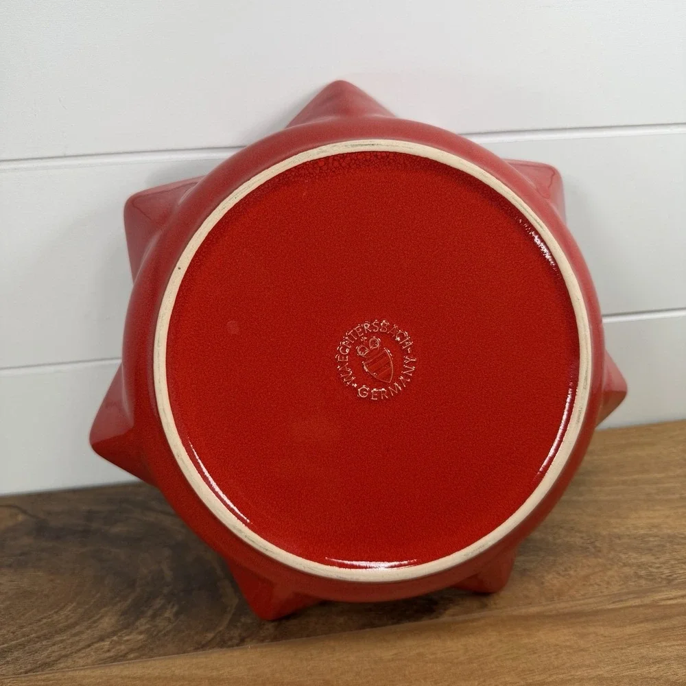 Waechtersbach VTG West Germany Star Serving Bowl Christmas Tree Red Vintage